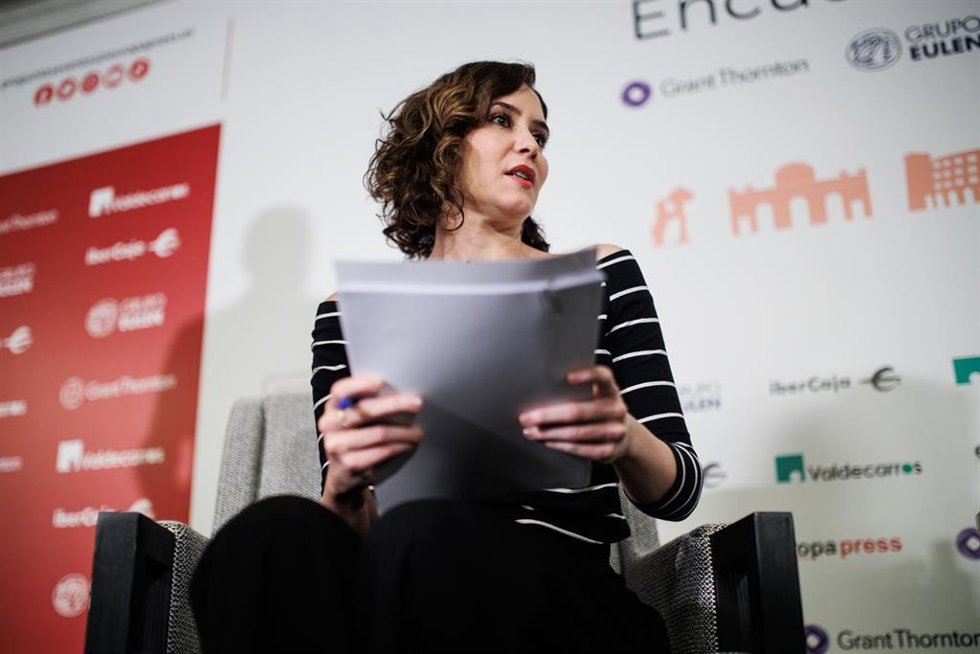 La presidenta de la Comunidad de Madrid, Isabel Díaz Ayuso, protagoniza un desayuno informativo de Europa Press, en el Hotel Rosewood Villa Magna Salón "Gran Presidencial".