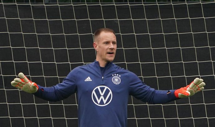 Archivo - El portero del FC Barcelona Marc-André Ter Stegen en una concentración con la selección de Alemania