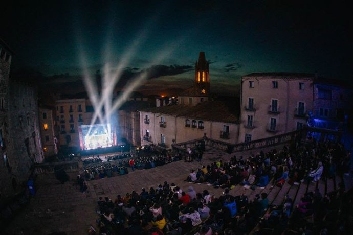Imagen de una proyección dentro del programa de la décima edición del Festival Strenes de Girona