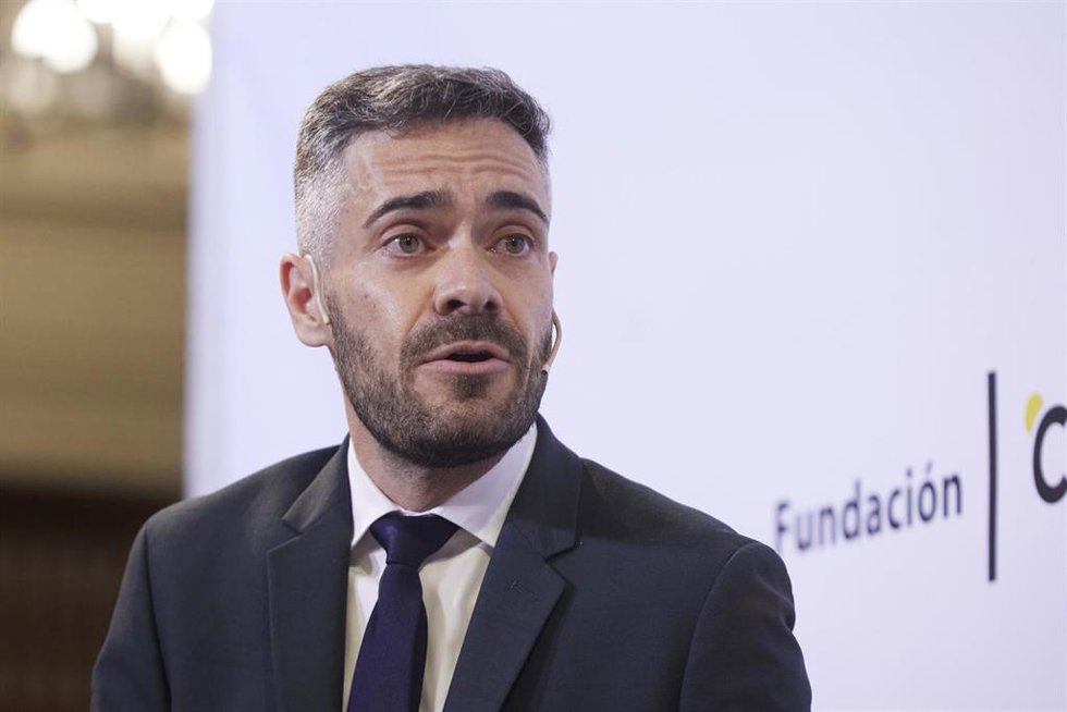 durante el Encuentro Informativo de EuropaPress en la Fundación Cajasol, a 5 de abril de 2022 en Sevilla (Andalucía, España)