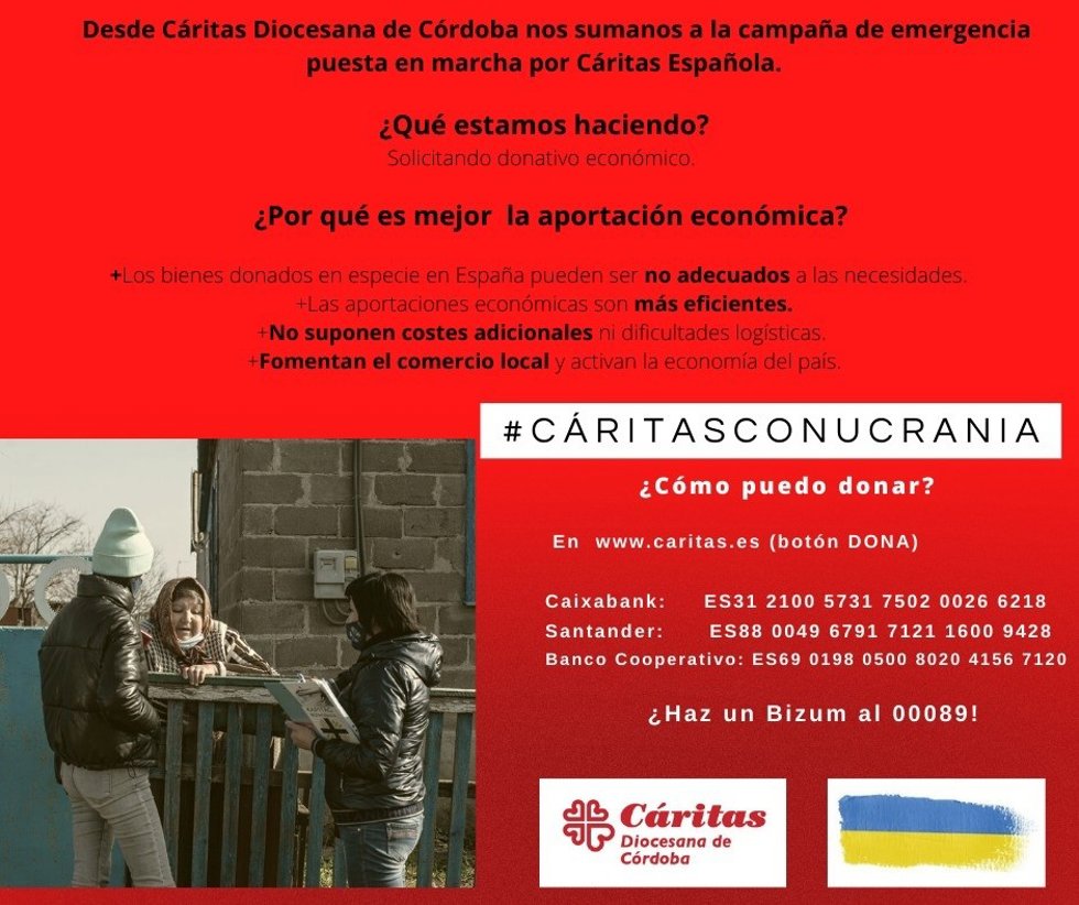 Imagen promocional de la campaña de Cáritas en favor de los ucranianos.