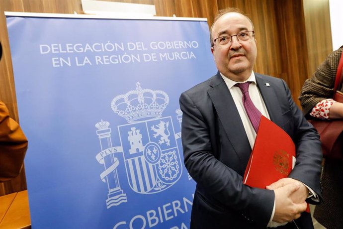 El ministro de Cultura y Deportes, Miquel Iceta, en la Delegación del Gobierno de la Región de Murcia