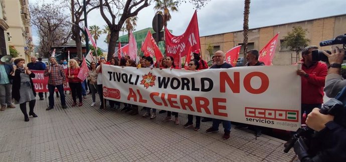 Concentración convocada por CCOO ante la Sala de lo Social del TSJA en Málaga por el juicio sobre trabajadores de Tívoli