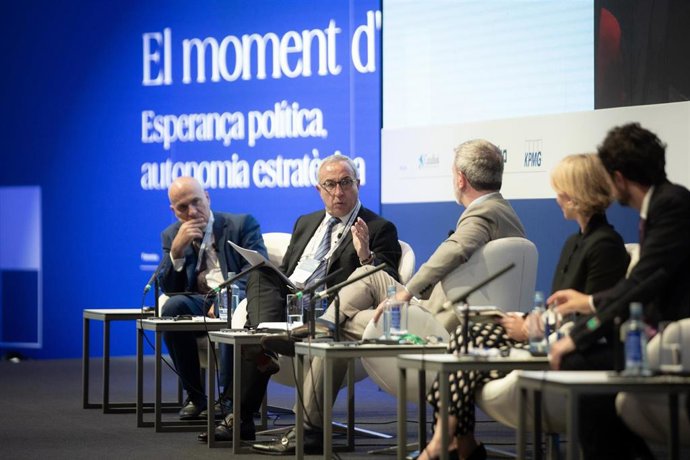 El presidente del Comité Olímpico Español (COE), Alejandro Blanco, en un encuentro en el Cercle d'Economia