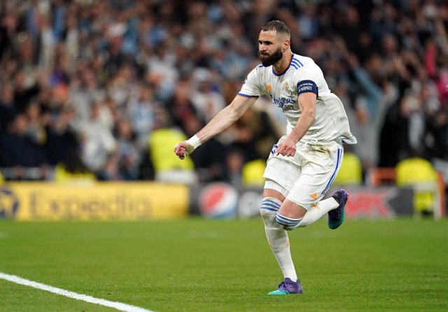 Benzema celebra el 3-1 definitivo ante el City