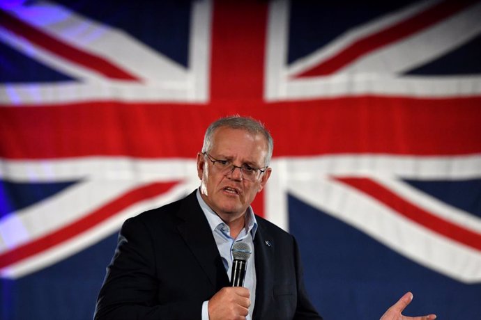 Prime Minister Scott Morrison at a Liberal Party rally on Day 13 of the 2022 federal election campaign, at Tumbi Umbi, on the NSW Central Coast, in the seat of Dobell. Saturday, April 23, 2022. (AAP Image/Mick Tsikas) NO ARCHIVING