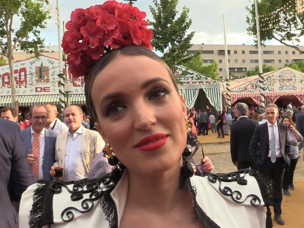 Marta Riesco, en la Feria de Abril este miércoles