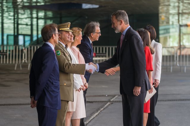 Los Reyes llegan a los Premios Nacionales de Investigación 2021, que se celebran en el Auditori Forum del Centre de Convencions Internacional de Barcelona (CCIB), a jueves 5 de mayo de 2022.