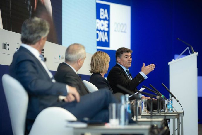 El presidente de Pimec, Antoni Cañete, este jueves en la XXXVII Reunió Cercle d'Economia en Barcelona