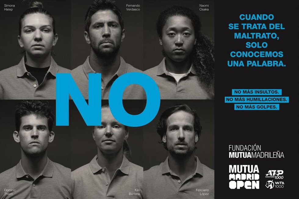 Los mejores tenistas reiteran el no a la violencia de género en la iniciativa de sensibilización de la Fundación Mutua