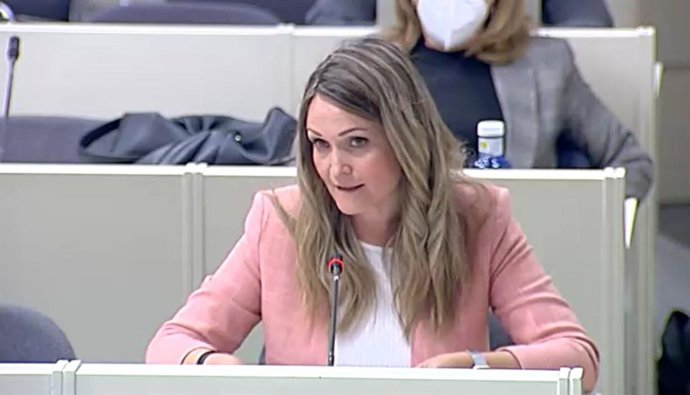 María Ponce, senadora de Cs, en la última sesión celebrada de la Comisión de Transición Ecológica del Senado.