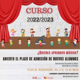 Abierto el plazo para el acceso al Conservatorio Profesional de Música García Matos de Plasencia