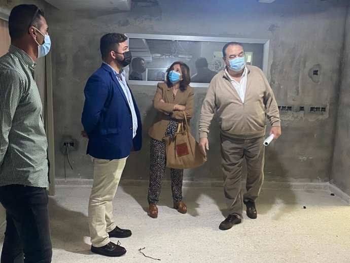 Miguel Rodríguez en las obras de los calabozos de los Juzgados de Jerez.