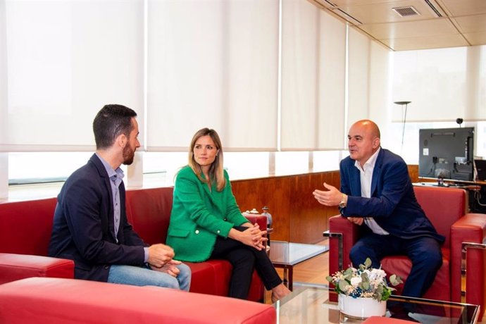 La portavoz de Cs Baleares, Patricia Guasp, en una reunión con el presidente del Consell de Ibiza, Vicent Marí, y el vicepresidente, Javier Torres (Cs)