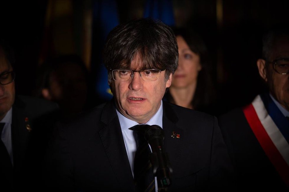 Archivo - El expresidente de la Generalitat de Cataluña, Carles Puigdemont, durante su visita a Perpignan (Francia) a 29 de febrero de 2020.
