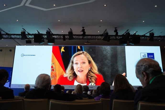 La vicepresidenta d'Assumptes Econmics i Transformació Digital, Nadia Calviño, aquest dijous en la XXXVII Va reunir Cercle d'Economia a Barcelona