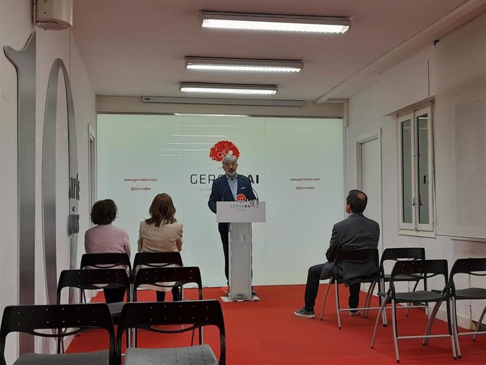 Koldo Martínez, durante la rueda de prensa