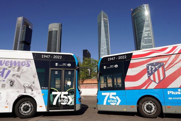 Autobuses de la EMT para el derbi madrileño