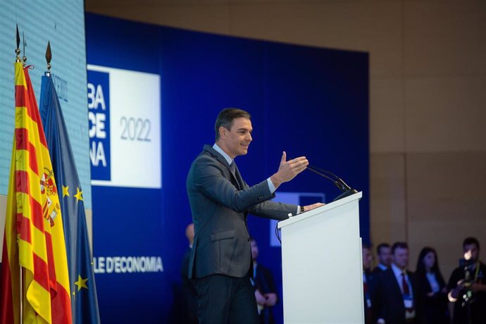 El presidente del Gobierno, Pedro Sánchez, en la sesión de clausura de la Reunió Cercle d'Economia en el Hotel W Barcelona.