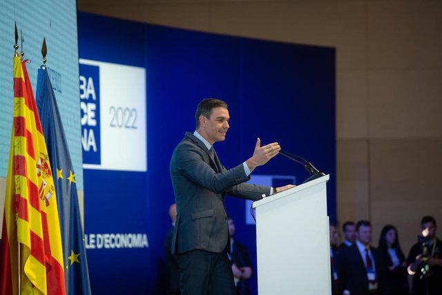El president del Govern central, Pedro Sánchez, en la sessió de clausura de la Reunió Cercle d'Economia a l'Hotel W Barcelona