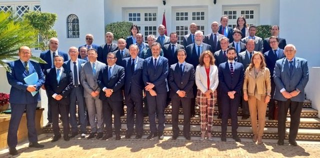 Participantes en la XX Reunión del Grupo Permanente sobre Migraciones de España y Marruecos, celebrado en Rabat