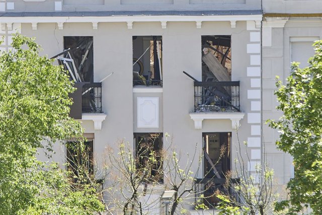 Vista general de l'edifici on s'ha produït l'explosió