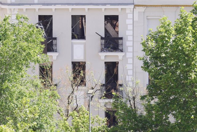 Vista general de la vivienda del barrio Salamanca donde se ha registrado una explosión