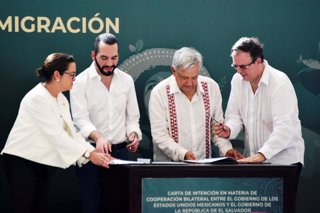 El presidente salvadoreño, Nayib Bukele y el presidente mexicano, Andrés Manuel López Obrador