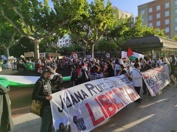 Archivo - Concentración de 'Solidaridad Palestina Rioja' en Logroño 