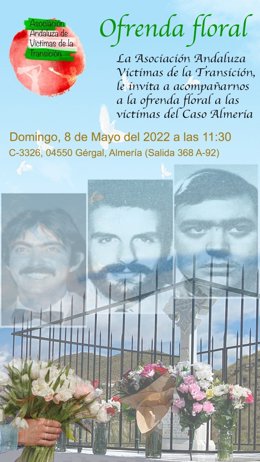 Cartel del acto homenaje a las víctimas del Caso Almería.