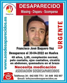Buscan a un hombre de 49 años desaparecido en Huelva