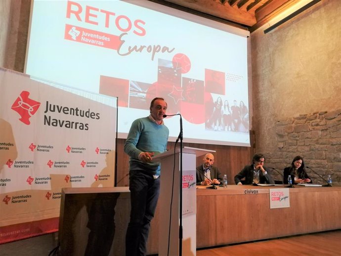 El presidente de UPN, Javier Esparza, interviene en la jornada de Juventudes Navarras.