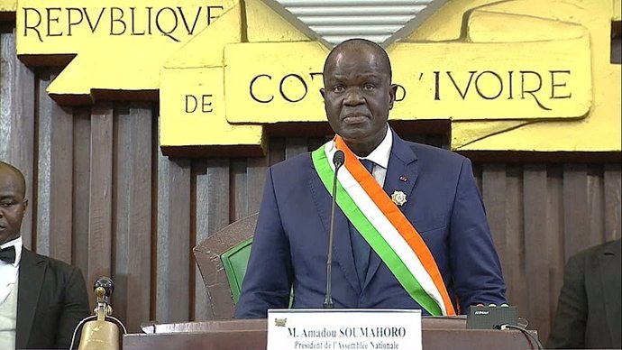 El presidente de la Asamblea Nacional de Costa de Marfil, Amadou Soumahoro, el día que juró el cargo.