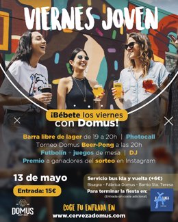 La fábrica de Domus en Toledo se convertirá el 13 de mayo en el escenario de un torneo de 'Beer Pong'