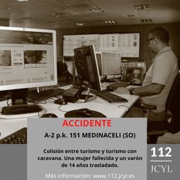 Gráfico elaborado por el 112 con datos del accidente mortal en Medinaceli (Soria)
