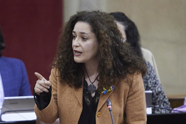 Archivo - La portavoz del Grupo Parlamentario Unidas Podemos, Inmaculada Nieto, durante la sesión parlamentaria de control al Gobierno Andaluz en el Parlamento de Andalucía, a 10 de marzo de 2022 en Sevilla (Andalucía, España)
