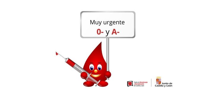 Llamamiento de @donasangreCYL ante la escasez de reservas de dos grupos sanguíneos