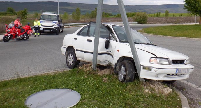 Imagen de uno de los siniestros viales atendidos por Policía Foral