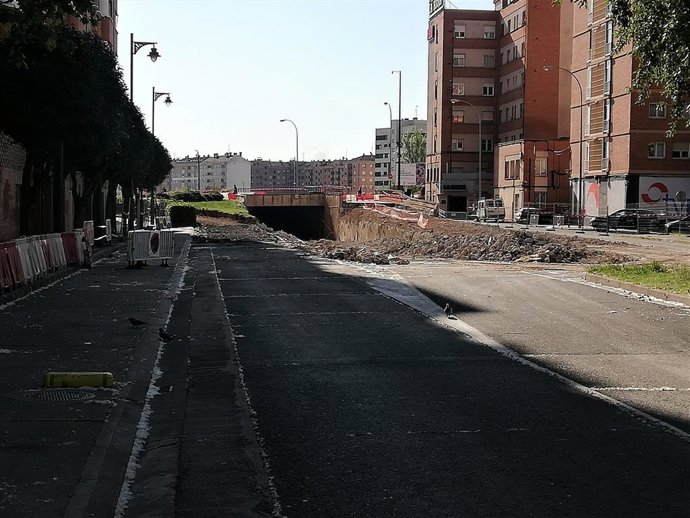 Obras en el túnel de Duques de Nájera, en mayo de 2022