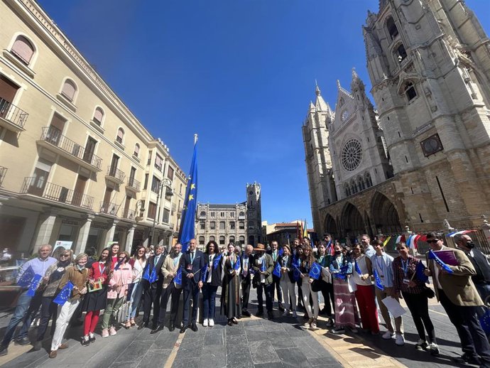 Un momento de la celebración del Día de Europa en León.
