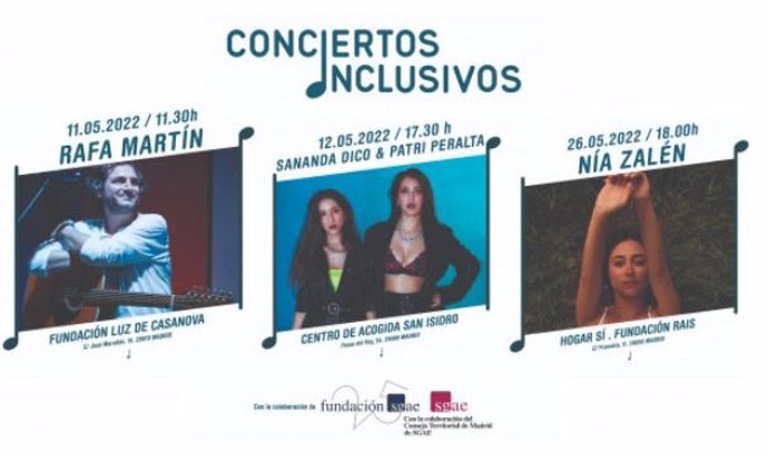 Cartel conciertos inclusivos.