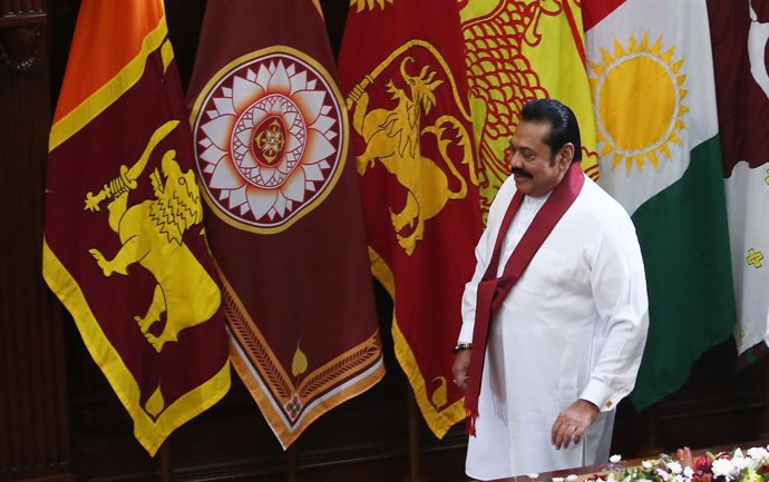 Archivo - El primer ministre de Sri Lanka, Mahinda Rajapaksa