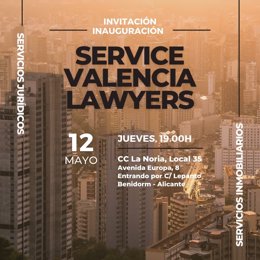 Invitación Inauguración Service Valencia Lawyers.
