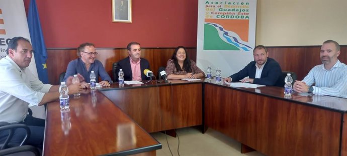 La presidenta de Iprodeco, Dolores Amo, en la presentación del proyecto para estudiar las potencialidades del pantano de Vadomojón.