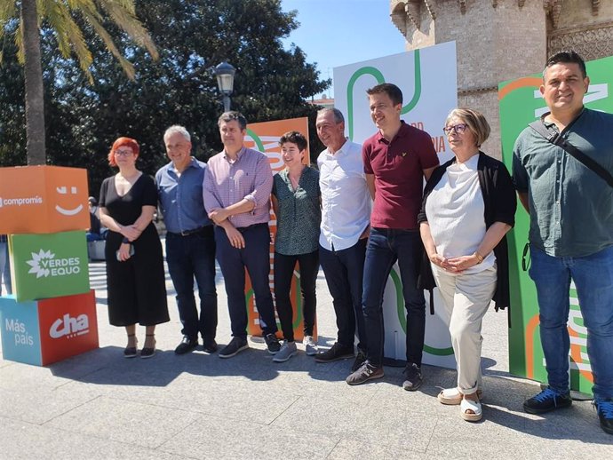 Encuentro en Valencia de las formaciones CHA, Compromís, Más País, Més per Mallorca y Los Verdes-Equo.