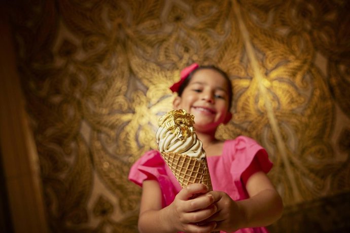 A TASTE OF SUMMER WITH A GOLD TWIST - ENJOY GOLD PLATED ICE CREAM AT ABU DHABIS EMIRATES PALACE. New summer campaign puts the spotlight on Abu Dhabis unmatched experiences and hidden gems that make it the seasons must-visit destination, with unparall