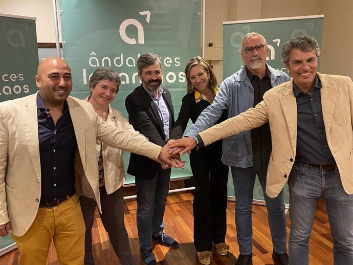 Imagen de este lunes de presentación de la candidatura de la coalición Andaluces Levantaos.