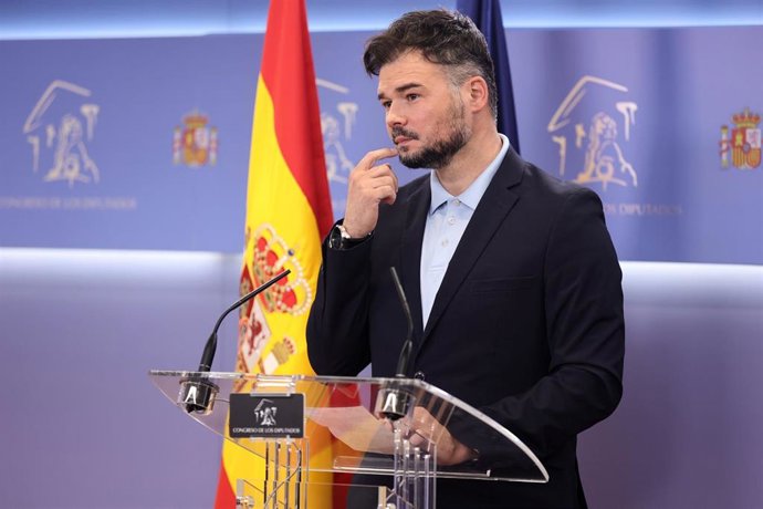 Gabriel Rufián, en rueda de prensa