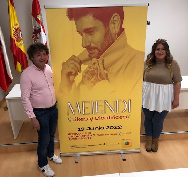 Presentación del concierto de Melendi en Arroyo (Valladolid).
