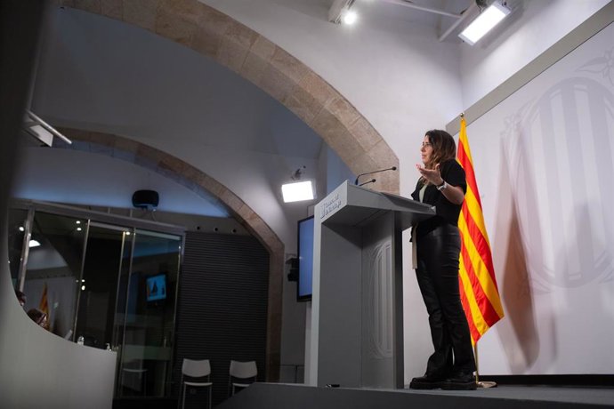 La portavoz del Govern de Cataluña, Patrícia Plaja, comparece tras el Consell Executiu semanal, en la Generalitat de Cataluña, a 10 de mayo de 2022